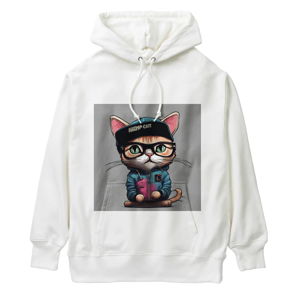 非常口社長のヒップホップ猫 Heavyweight Hoodie