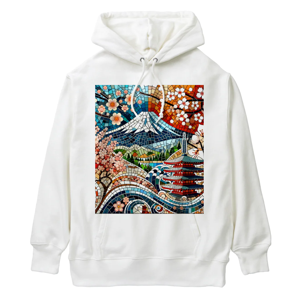 kageblogの日本の伝統と美しさを象徴するモザイクアート Heavyweight Hoodie