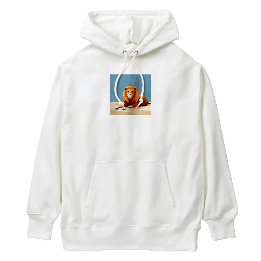 スマイル＿Ｓのドット絵ライオン Heavyweight Hoodie