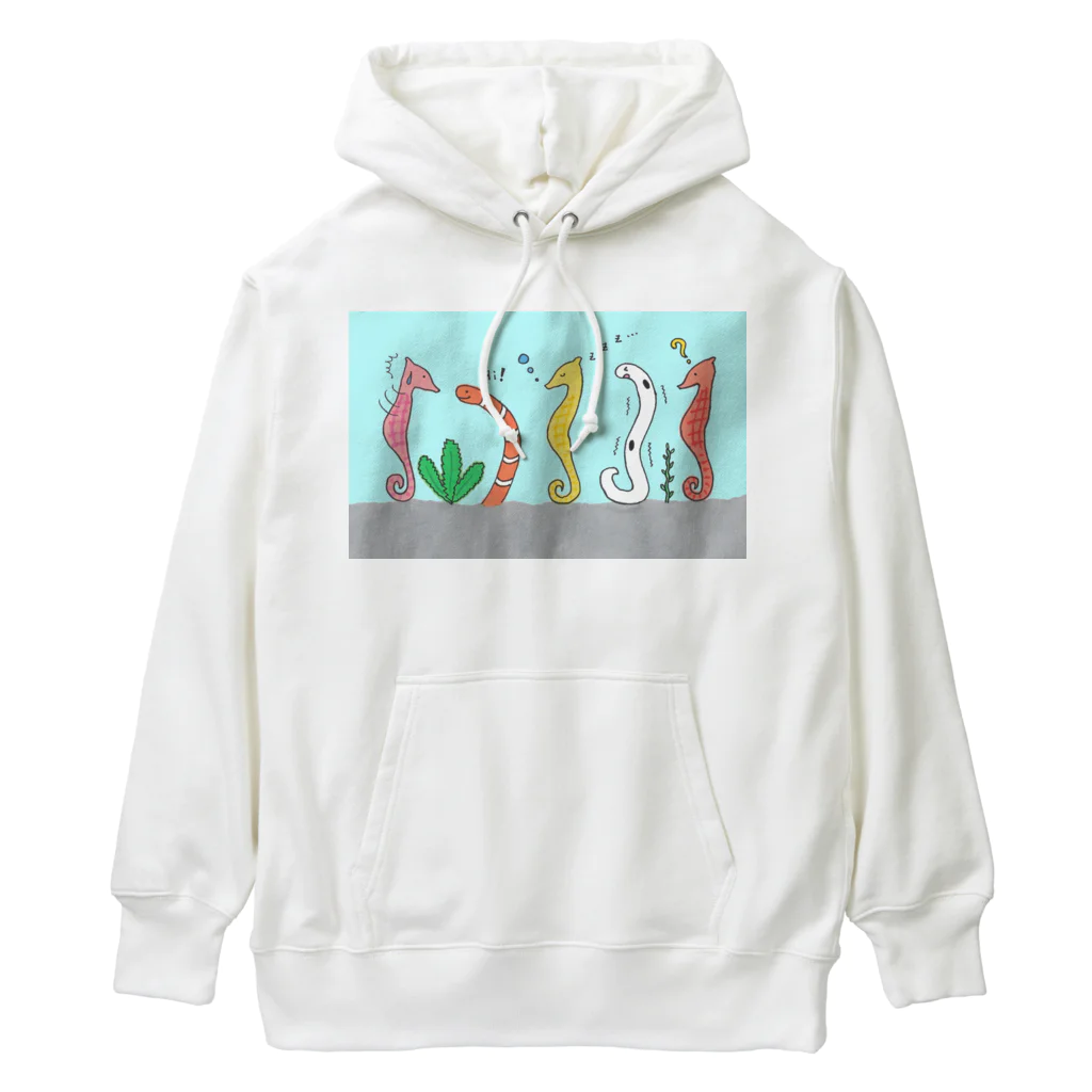 森図鑑の[森図鑑] 仲間に入れて（背景水色） Heavyweight Hoodie