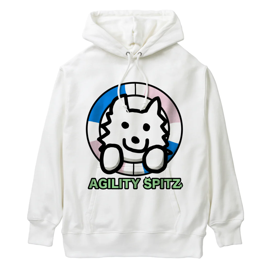 ehime@けだま&もち＆すみのAGILITY SPITZ「タイヤからこんにちは！」 Heavyweight Hoodie