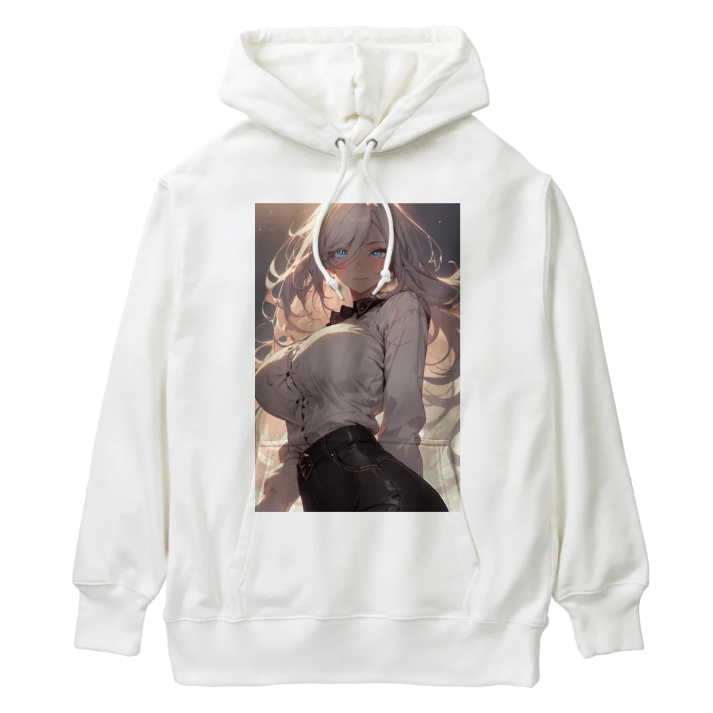 SUKIPROOMの銀髪少女 Heavyweight Hoodie