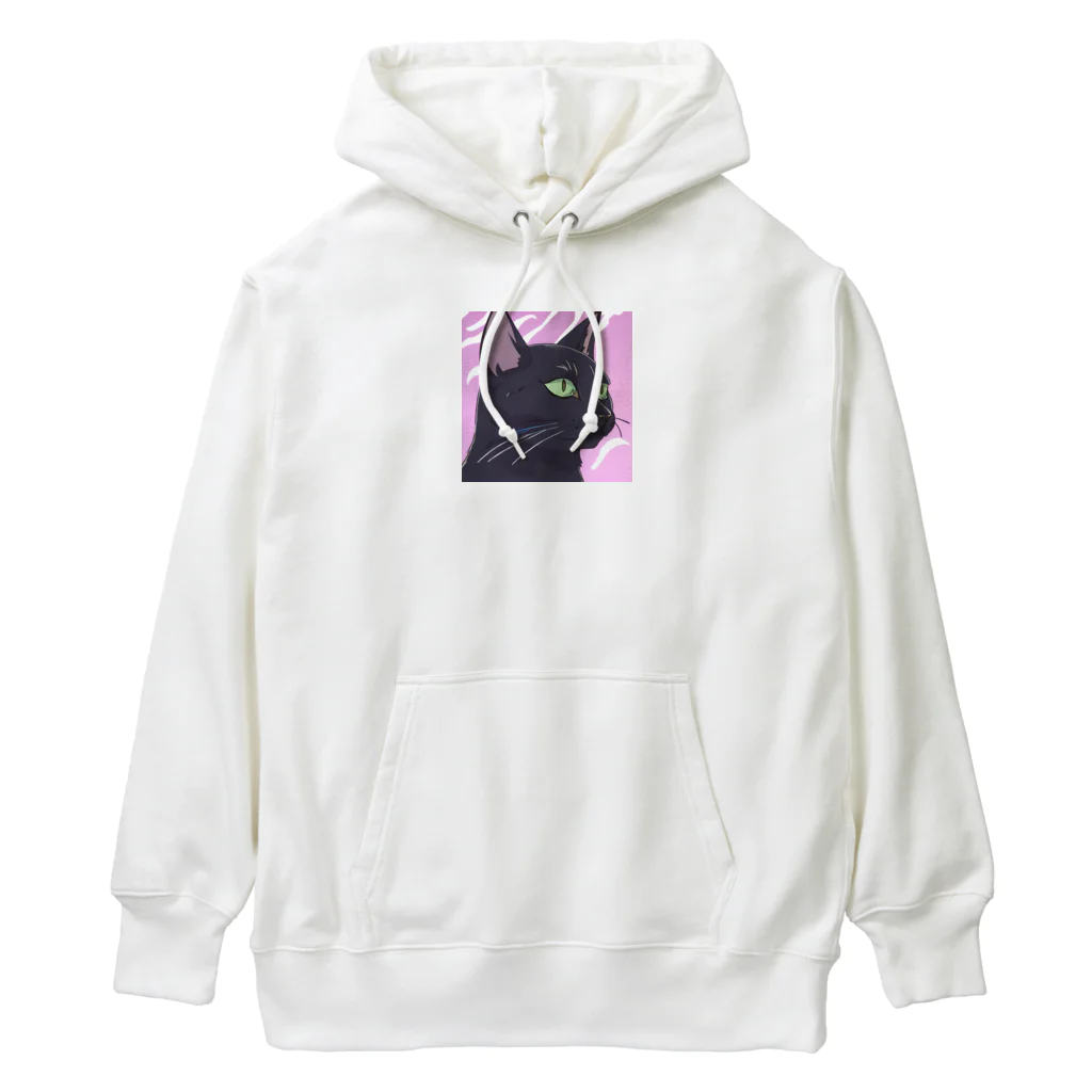 73GTCのかっこいい黒猫3 Heavyweight Hoodie