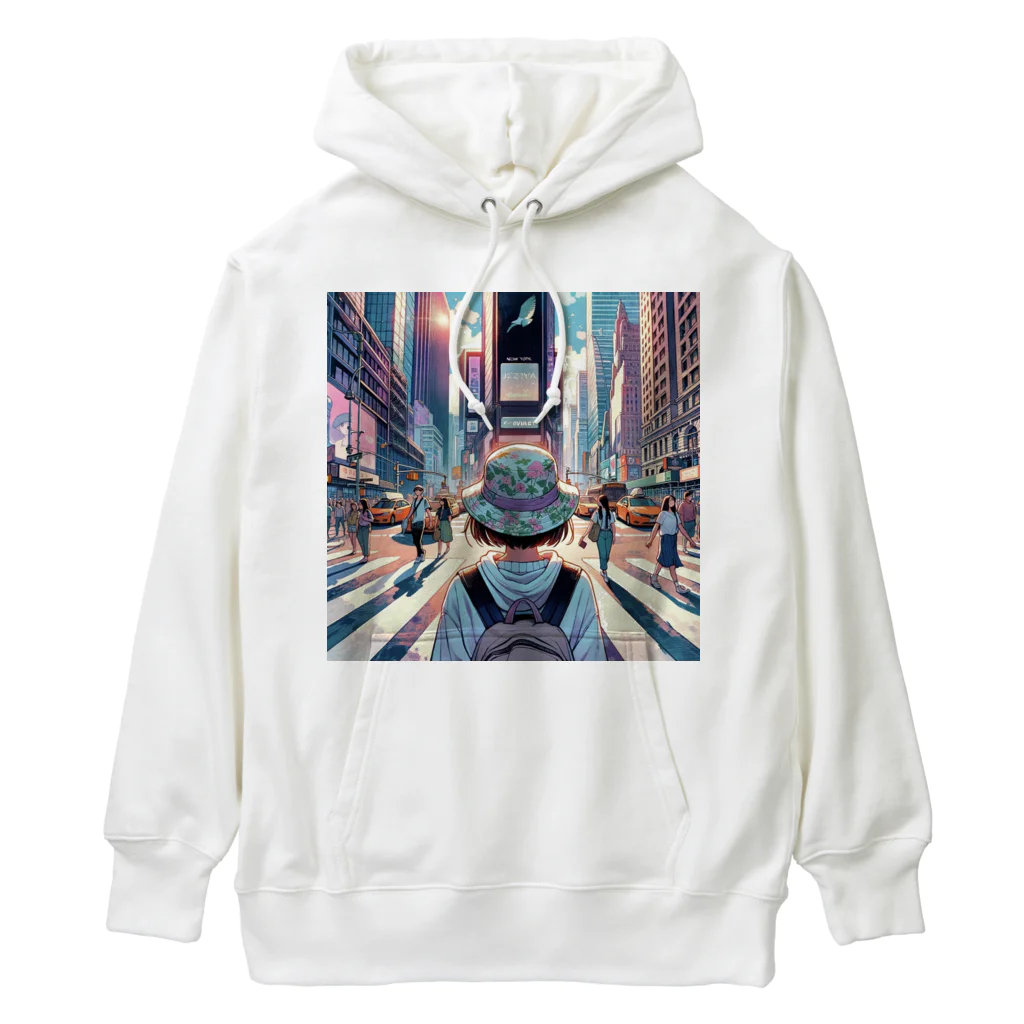 Artful Whiskersの一人旅の少女 Heavyweight Hoodie