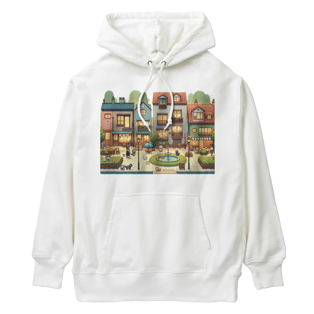 Artful Whiskersのこころの街角 - ゆるかわの小道 Heavyweight Hoodie