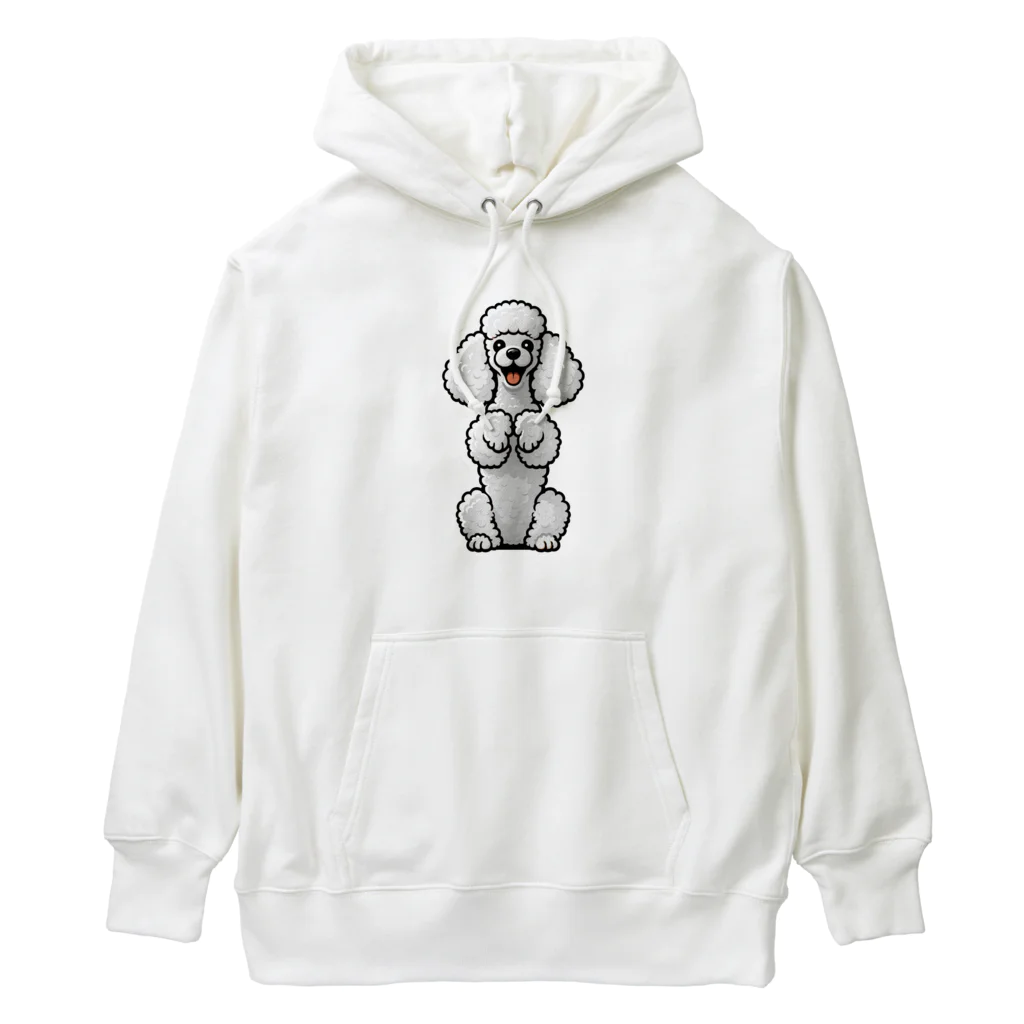 COCO SHOPのホワイトカラーのプードル（ちんちんポーズ） Heavyweight Hoodie