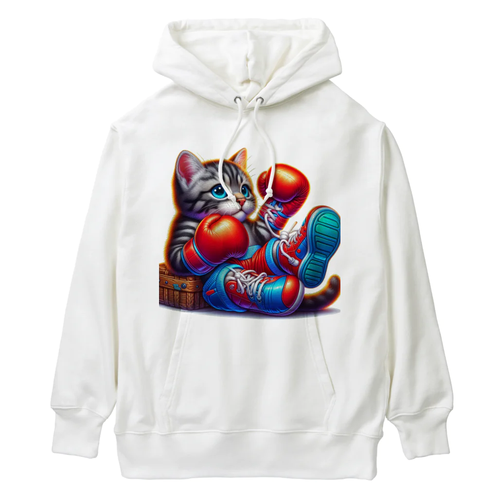 ニャーちゃんショップのボクサーになった猫 Heavyweight Hoodie