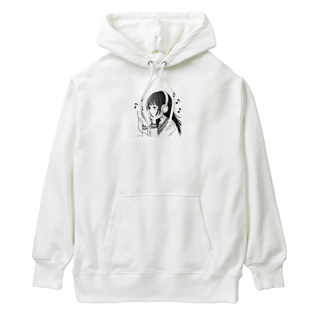 kibou0304の音楽を聴く女の子 Heavyweight Hoodie