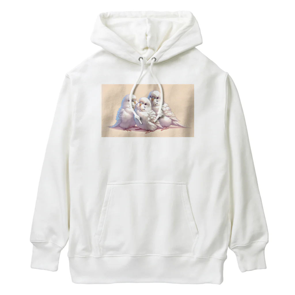 ちゅんちゅんショップの白いセキセイインコ Heavyweight Hoodie