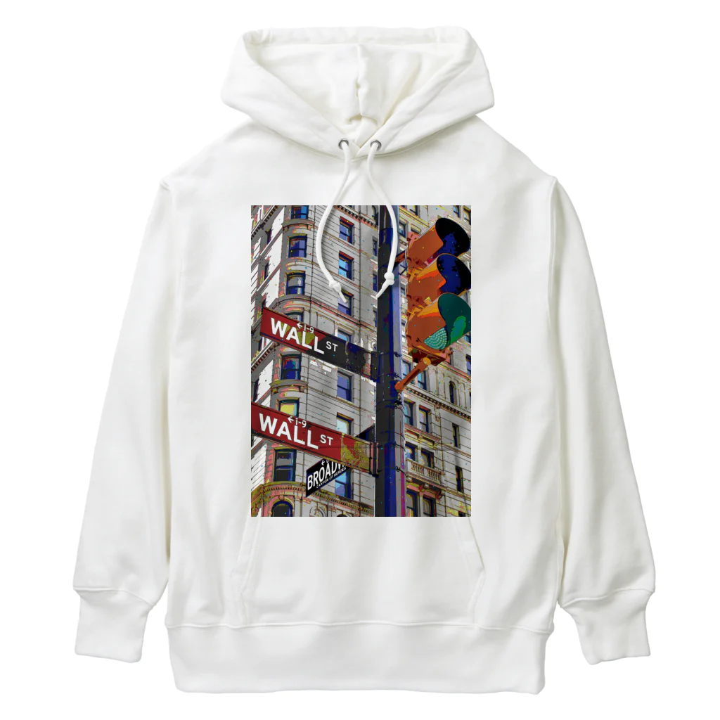 GALLERY misutawoのニューヨーク ウォール街の信号機 Heavyweight Hoodie