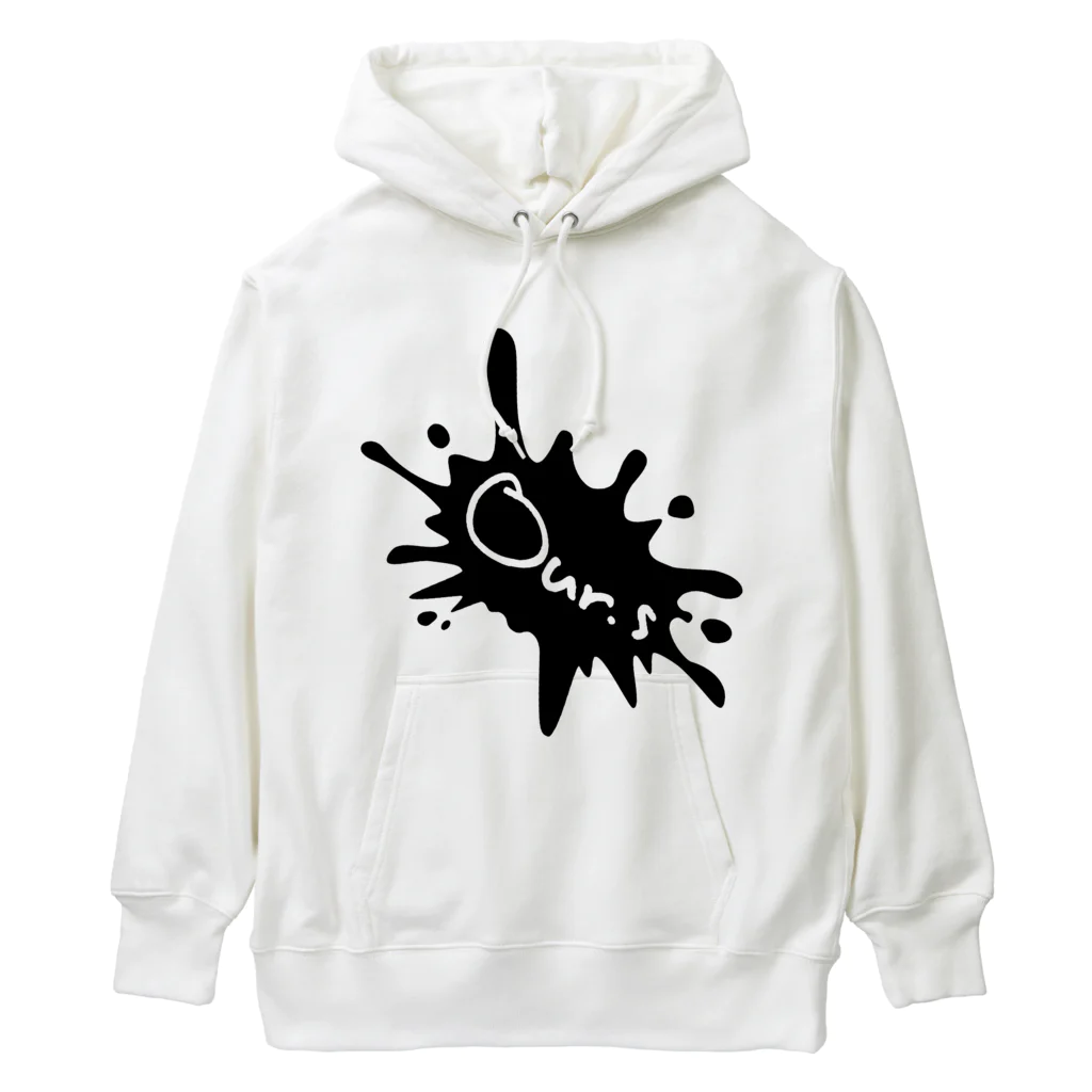 Our.s SUZURI店のOur.s とびちるビックインク風ロゴ Heavyweight Hoodie