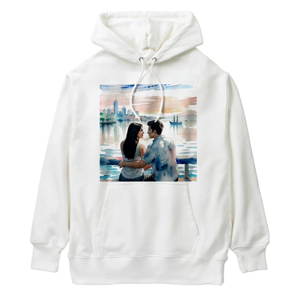 あかいはちのラブロマンスのカップル Heavyweight Hoodie