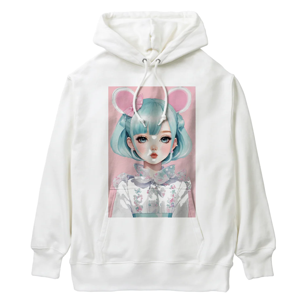 AI-srt-designのスウィート・ミント・ドリーミング・ガール Heavyweight Hoodie