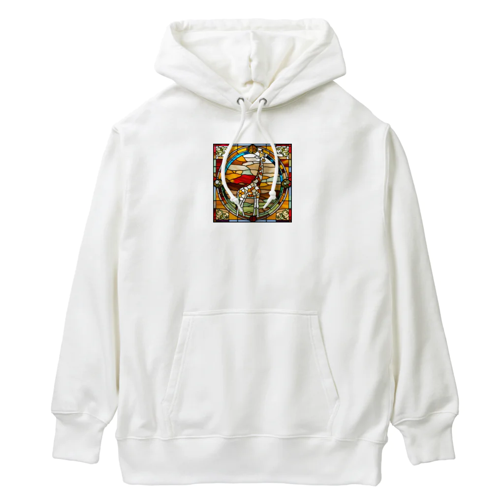 テケテケのキリンのステンドグラス柄グッズ Heavyweight Hoodie