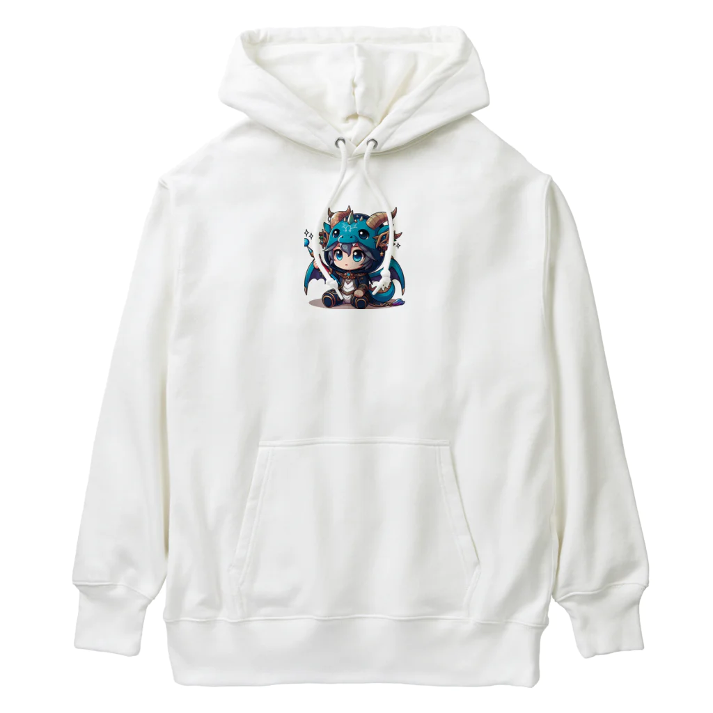 可愛らしいドラゴンのイラストグッズ店の可愛いドラゴンのマスコット Heavyweight Hoodie