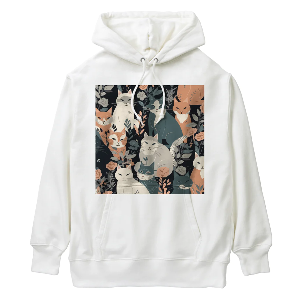 にょらやま堂のmodern cat's Heavyweight Hoodie