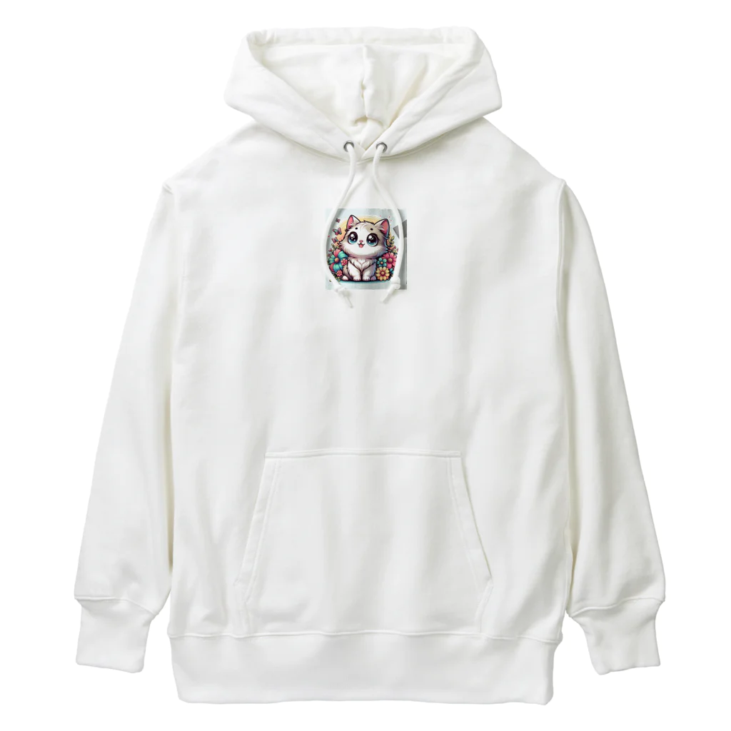 cc-akの可愛いいねこが目を輝かせています！ Heavyweight Hoodie