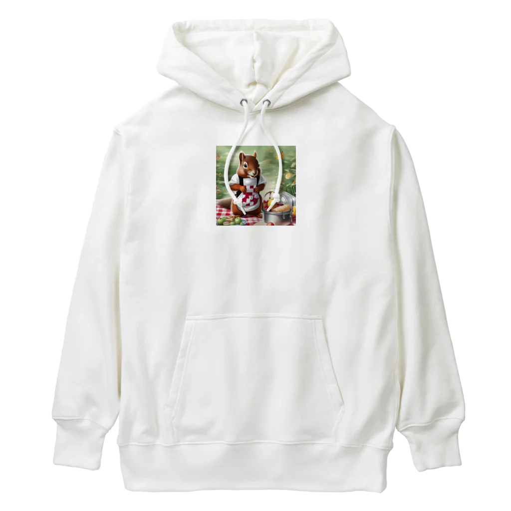 mari0909の可愛らしいシマリスのエプロン姿 Heavyweight Hoodie