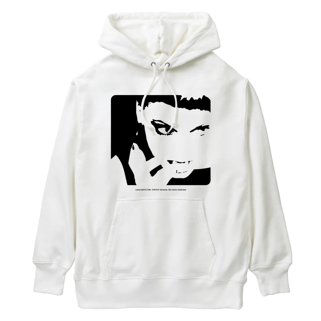 ファンシーTシャツ屋のクールでかっこいい女性の顔のシルエット Heavyweight Hoodie