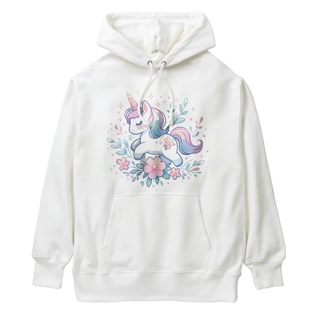 プチポップペインティングのゆめかわユニコーン Heavyweight Hoodie