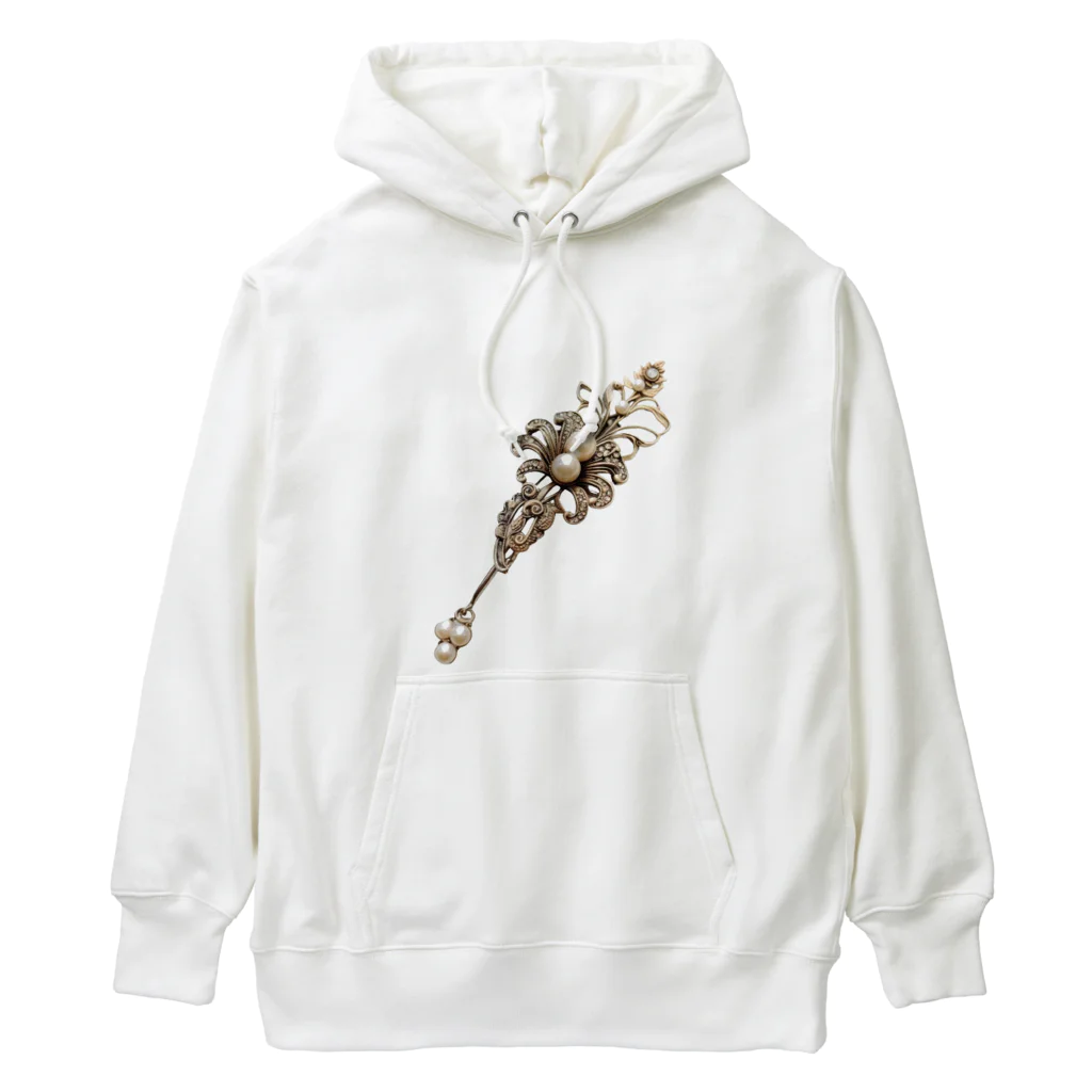 motsunabeeのpearl clip, unique, new design, special Heavyweight Hoodie