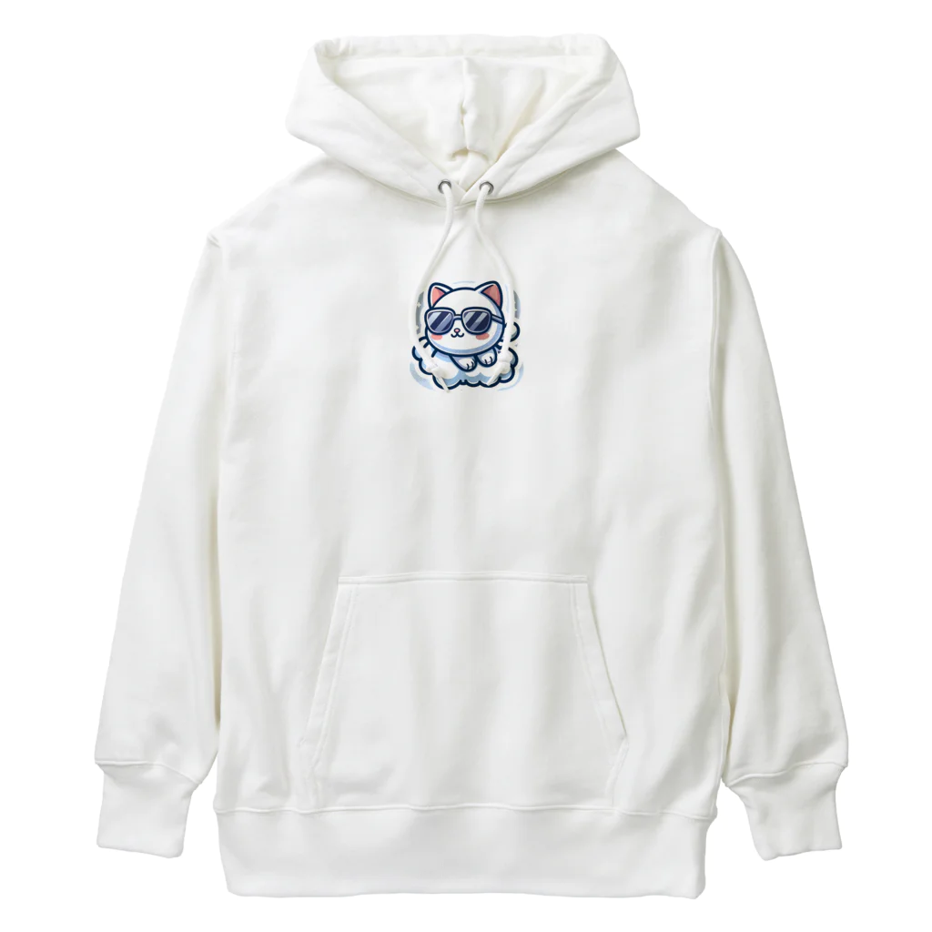 アニマルぐらさん本舗のふわふわの雲の上に座るねこちゃん Heavyweight Hoodie