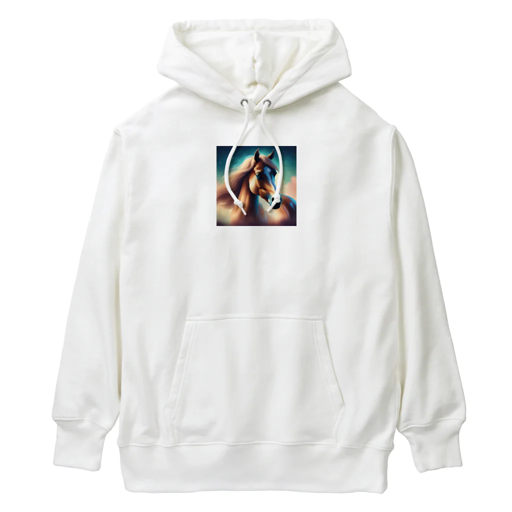 cute animal worldのお馬さんワールド Heavyweight Hoodie