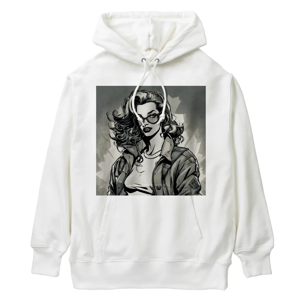 American Comic StyleのAmerican Comic 90’s Woman Mono Heavyweight Hoodie