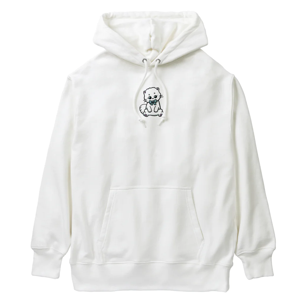 お砂糖と白い猫　creamy catのおすわりメルちゃん Heavyweight Hoodie