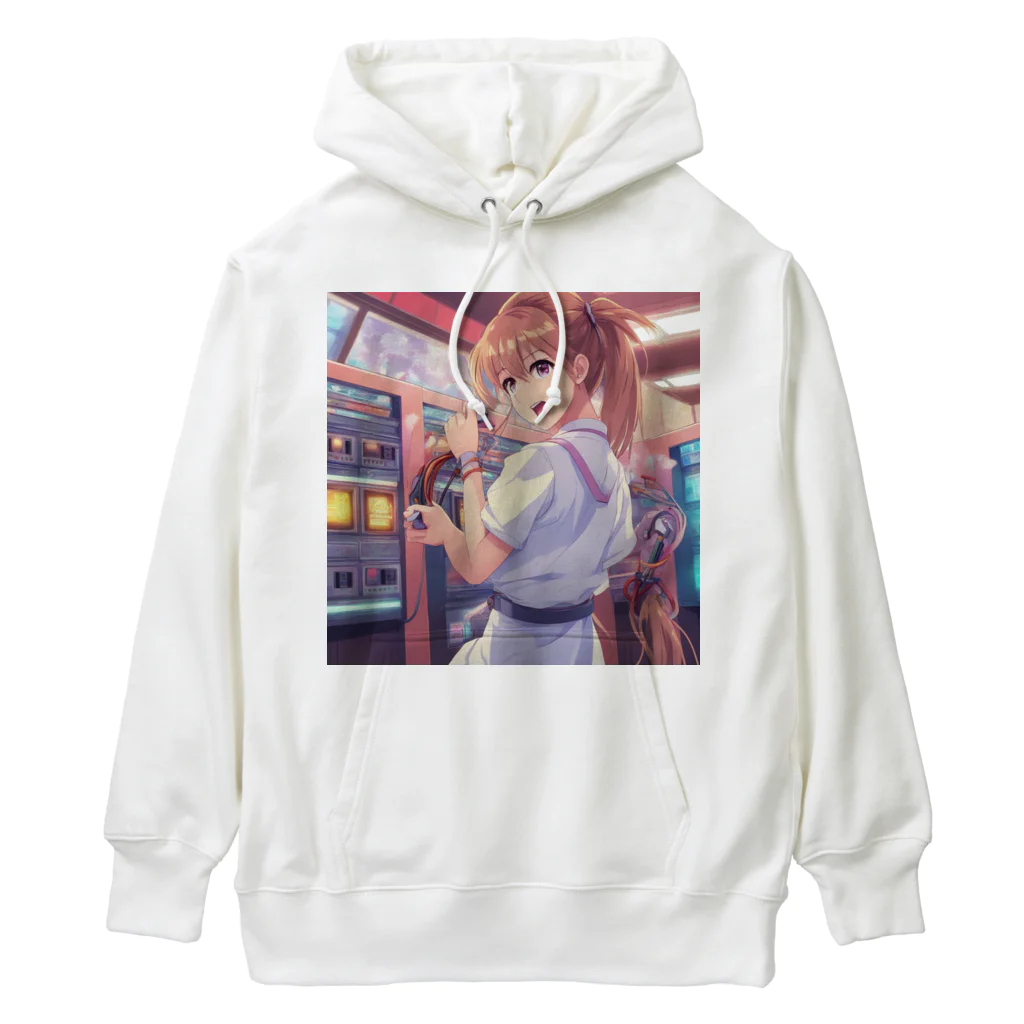 アニメ好きの野生味溢れる店J JK専門店の電気系ポーニーテールJK　 Heavyweight Hoodie