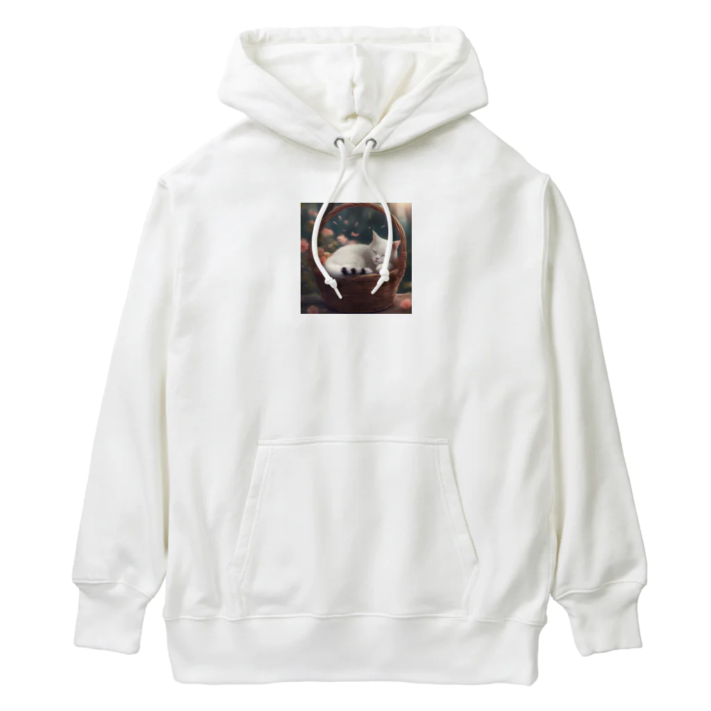 スウィート・アニマル・アートの寝てる猫 Heavyweight Hoodie