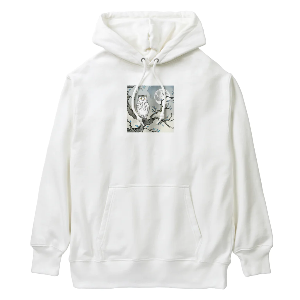 bigbamboofamilyの月明かりと梟 Heavyweight Hoodie