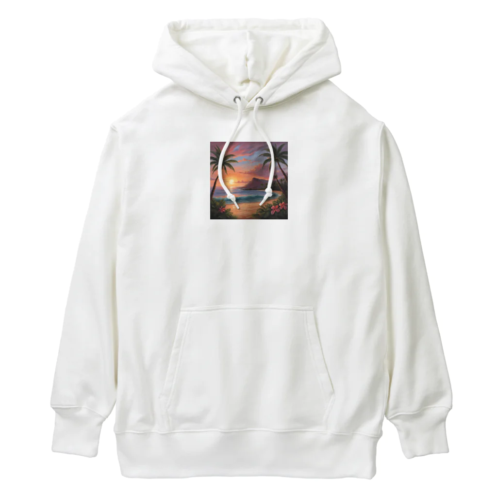 ロマンティックのハワイの夕陽 Heavyweight Hoodie