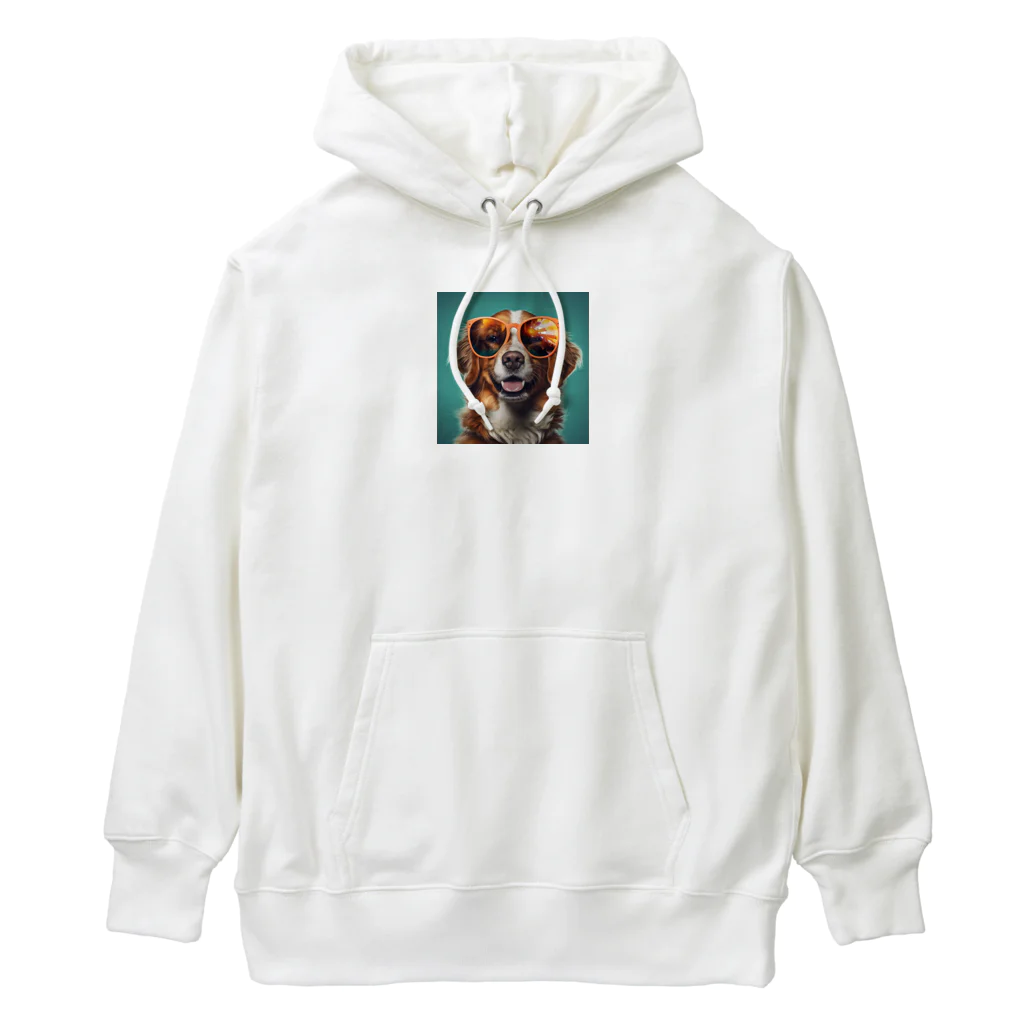 AQUAMETAVERSEのサングラスをかけた、かわいい犬 Marsa 106 Heavyweight Hoodie