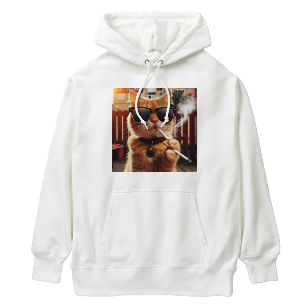 negiNegiのタバコを吸うグラサン猫 Heavyweight Hoodie