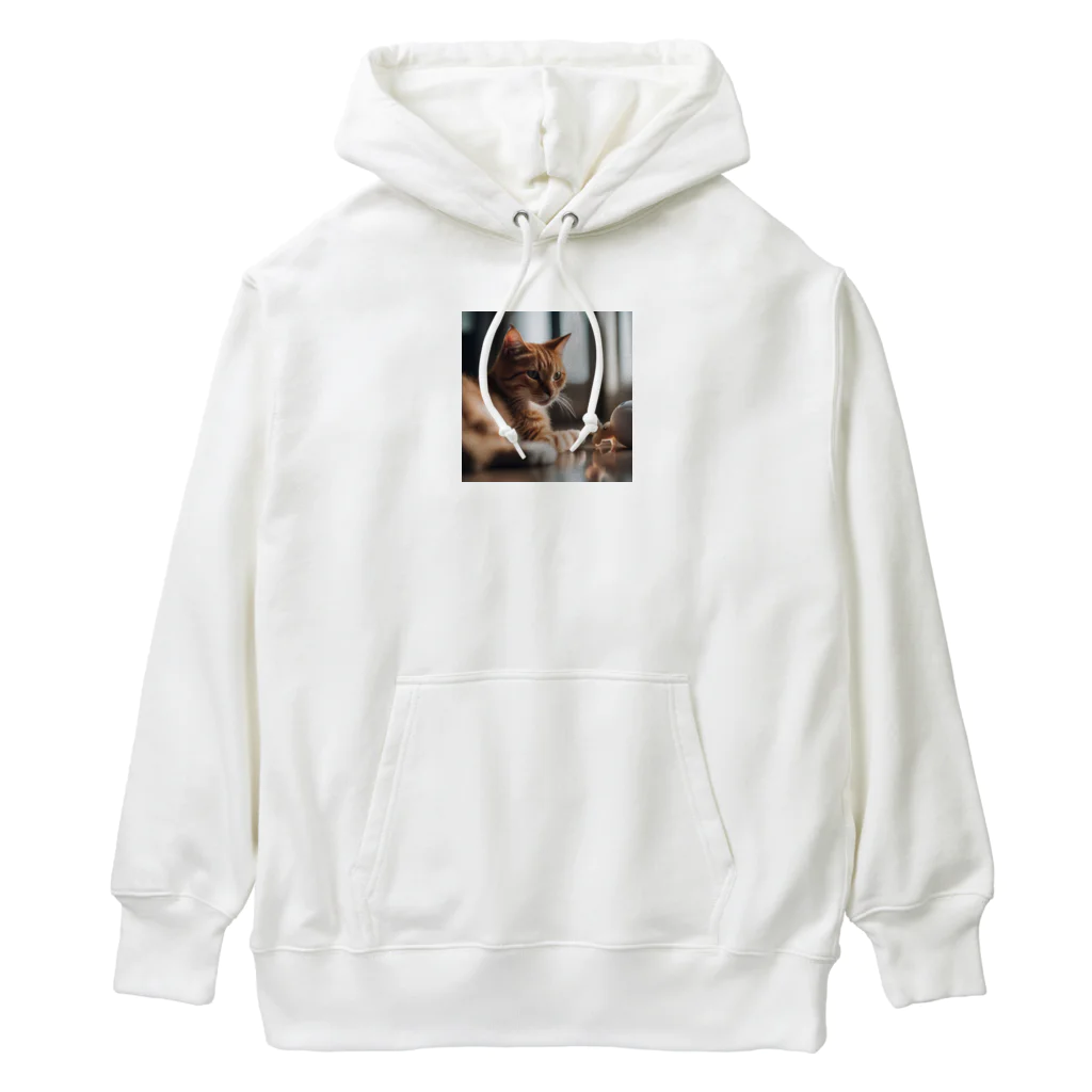 LuckyRiverShineの遊んでいる猫 Heavyweight Hoodie