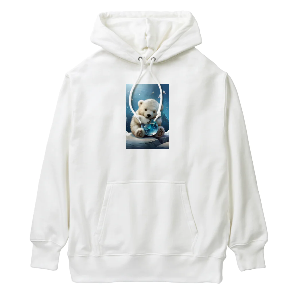 りんりんの可愛いシロクマちゃんショップ　かわいいよ！のウトウトしている白くま Heavyweight Hoodie