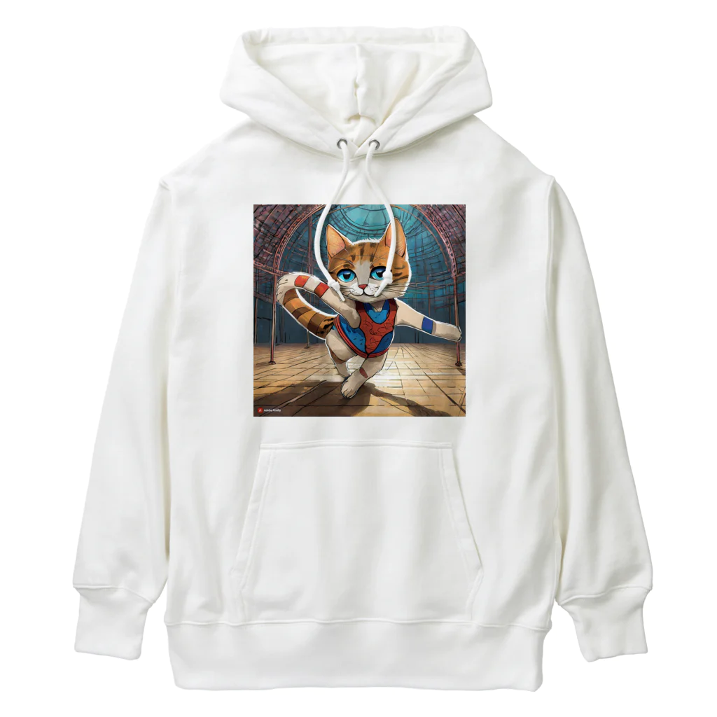 bleeの新体操する猫 Heavyweight Hoodie