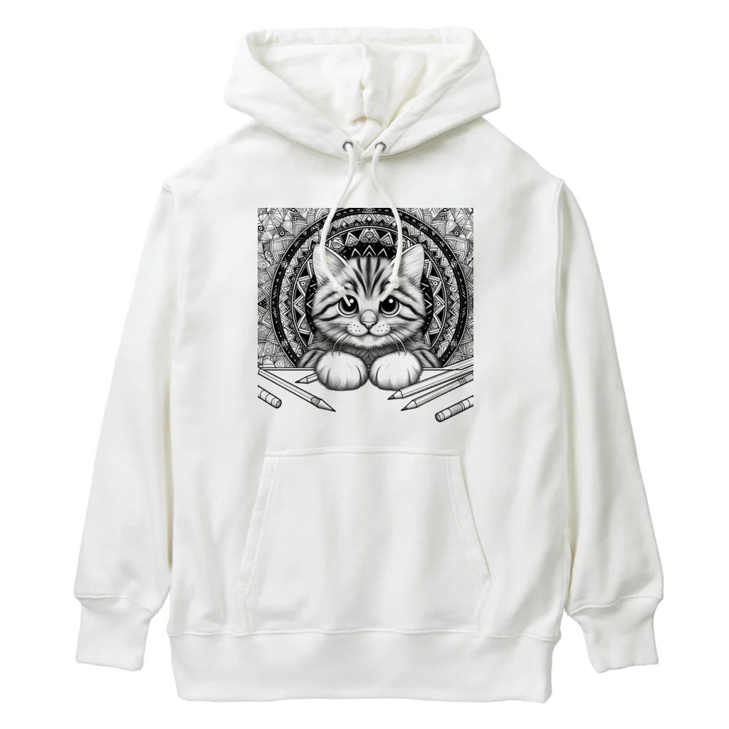 にくきゅう299のArabesque Serenade: A Cat's Melody Heavyweight Hoodie