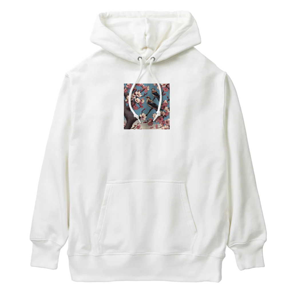 ウェブエンパイアの桜と雀（Cherry blossom & sparrow)  01 Heavyweight Hoodie