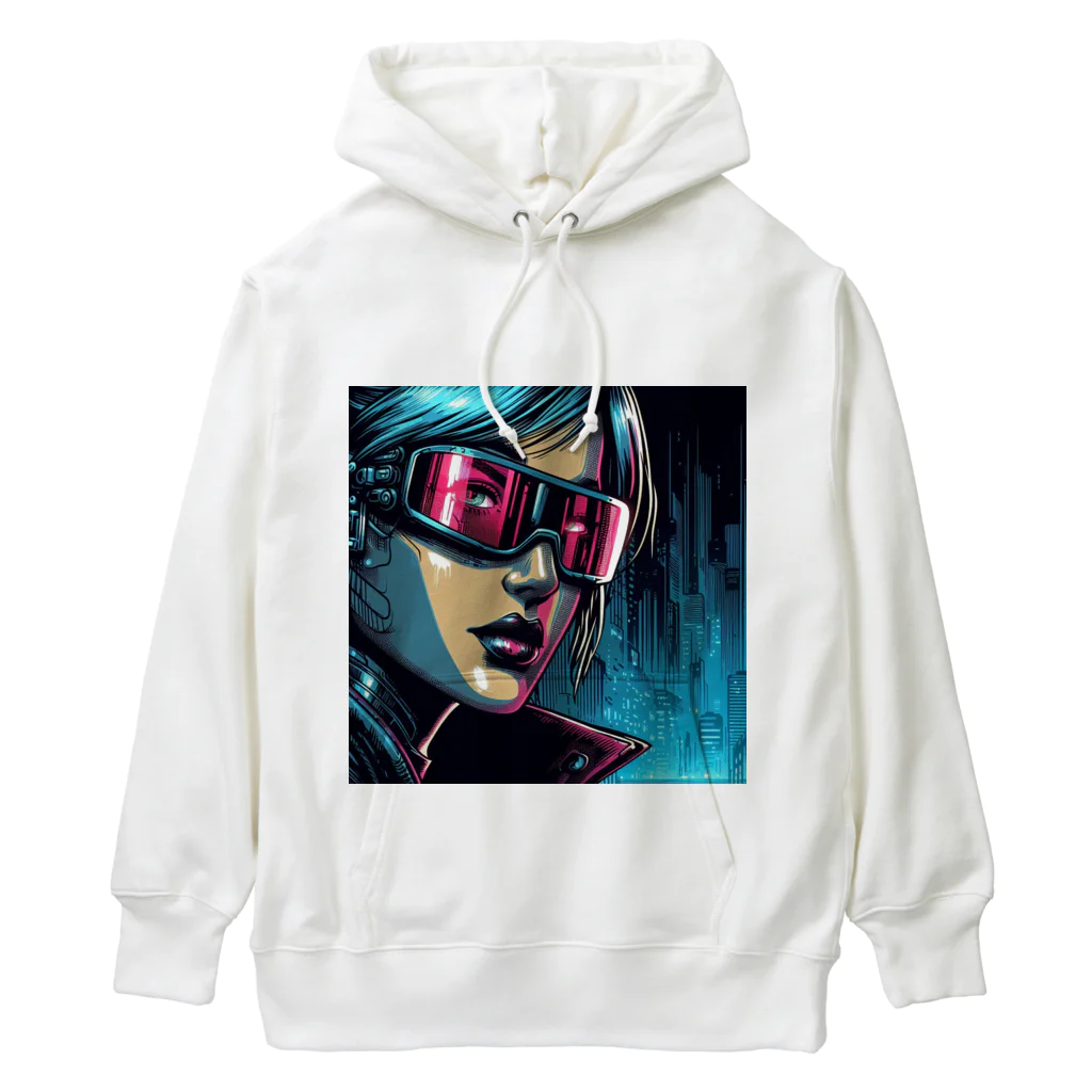 kangekiのサイバーパンクガールNo.42 Heavyweight Hoodie