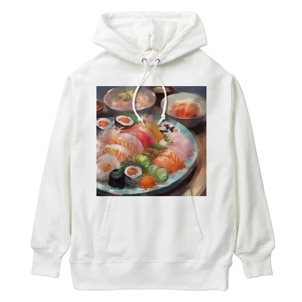 happiness_shopの美しい寿司の絵画 Heavyweight Hoodie