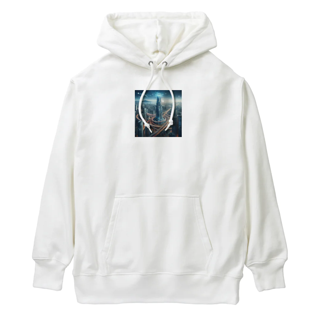 不思議なくうかんの現代版バベルの塔 Heavyweight Hoodie