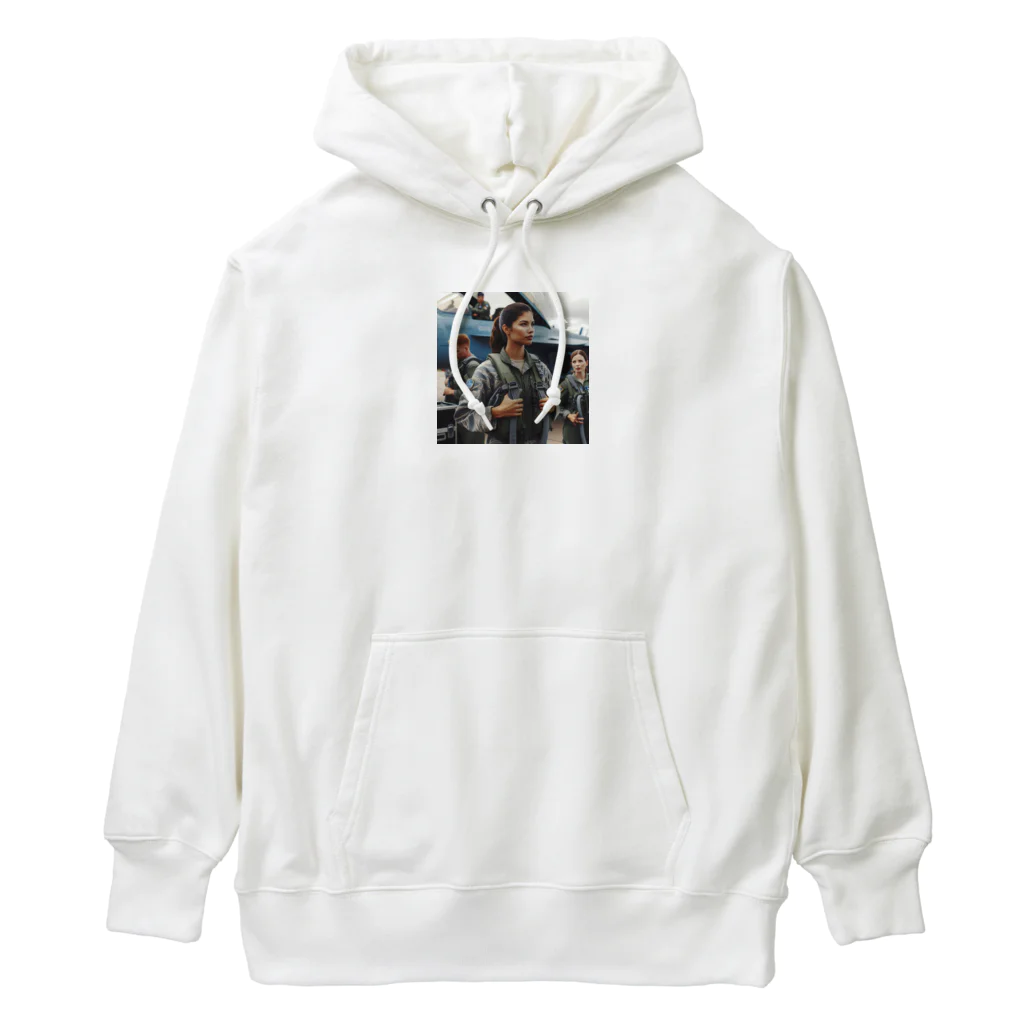 AREUSの美しい女性パイロットAI画像 Heavyweight Hoodie