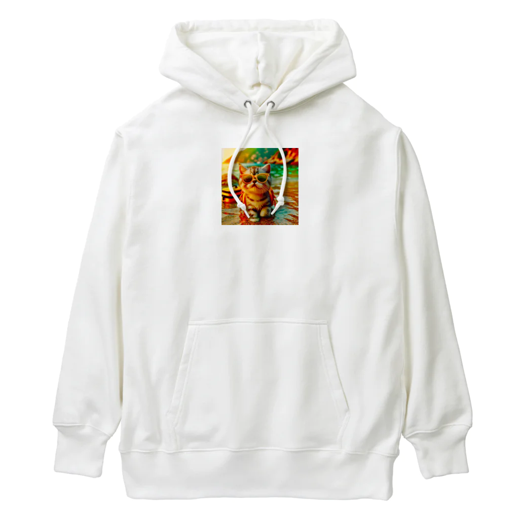 123_maのかわいい猫のイラストグッズ Heavyweight Hoodie