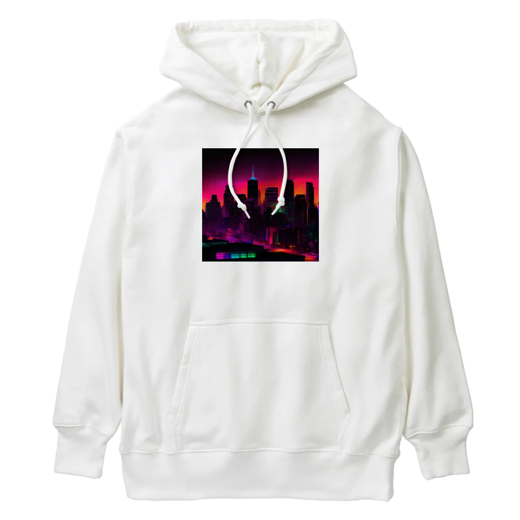 パワドラのネオンカラーで輝く都市2 Heavyweight Hoodie