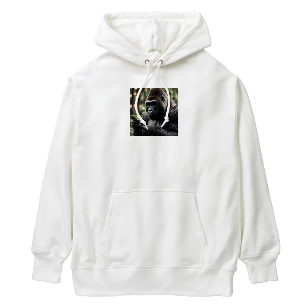 fumi_sportsの現代人すぎるゴリラ Heavyweight Hoodie