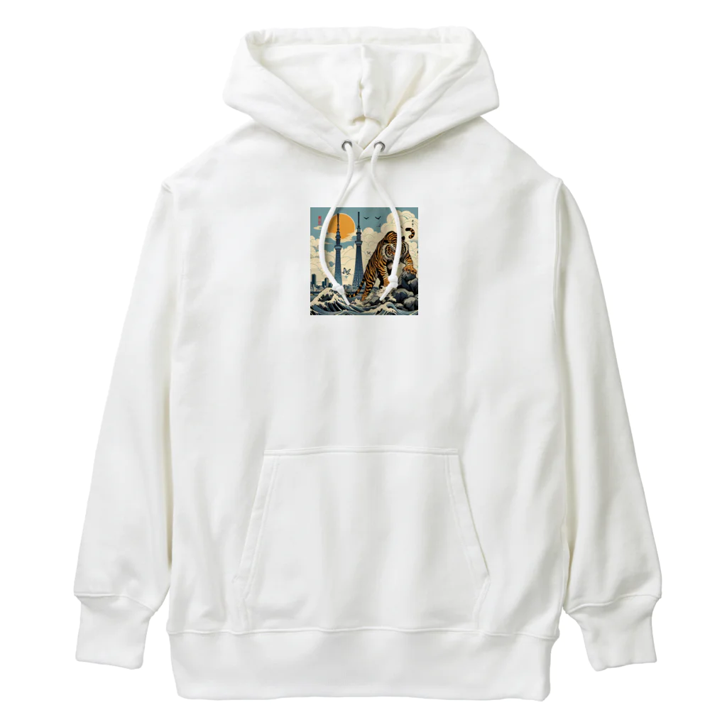 momonekokoのワイルドな虎 Heavyweight Hoodie