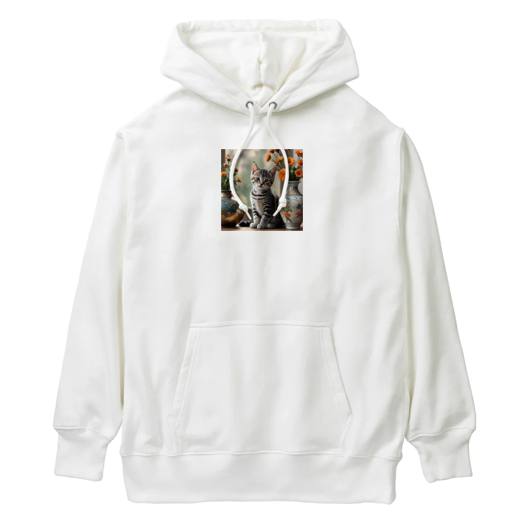 Ten117のアメショと花 Heavyweight Hoodie