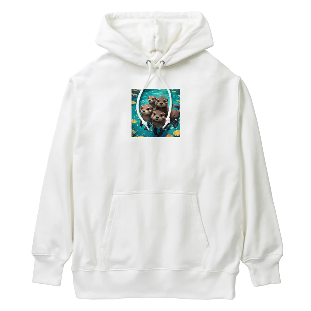 processorの水遊びする親子カワウソ Heavyweight Hoodie